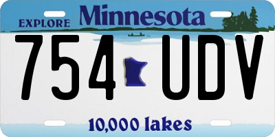 MN license plate 754UDV