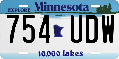 MN license plate 754UDW