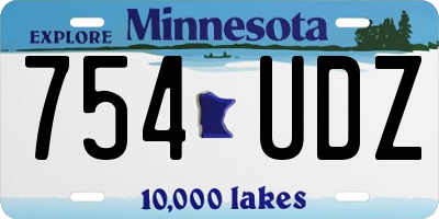 MN license plate 754UDZ