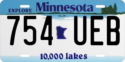 MN license plate 754UEB