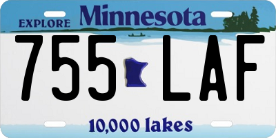 MN license plate 755LAF