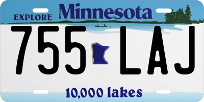 MN license plate 755LAJ