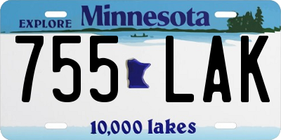 MN license plate 755LAK