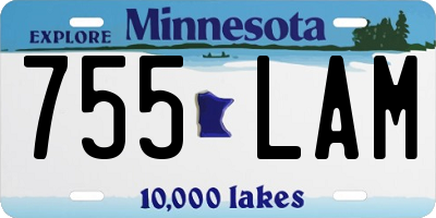 MN license plate 755LAM