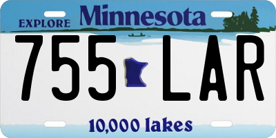 MN license plate 755LAR