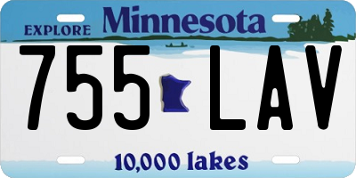 MN license plate 755LAV