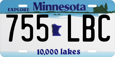 MN license plate 755LBC