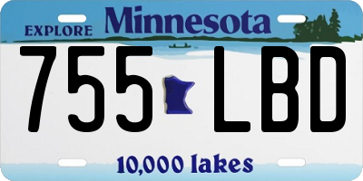 MN license plate 755LBD