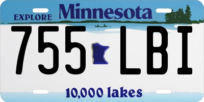 MN license plate 755LBI