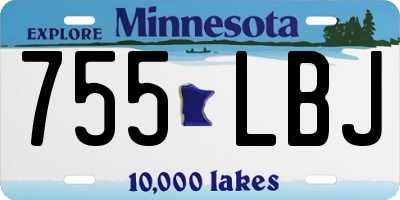 MN license plate 755LBJ