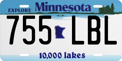 MN license plate 755LBL