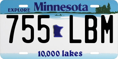 MN license plate 755LBM