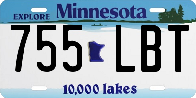 MN license plate 755LBT