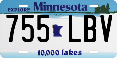 MN license plate 755LBV