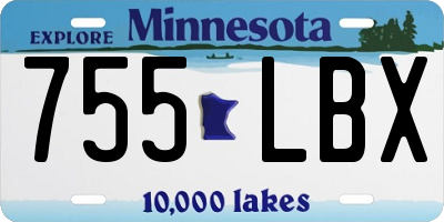 MN license plate 755LBX