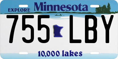 MN license plate 755LBY