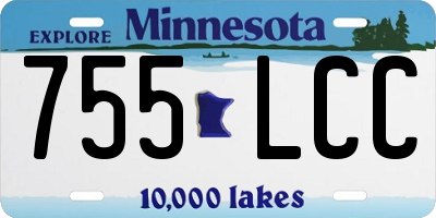 MN license plate 755LCC