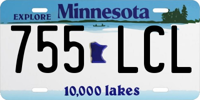 MN license plate 755LCL