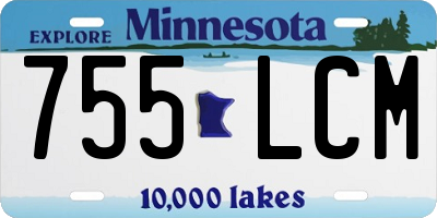 MN license plate 755LCM