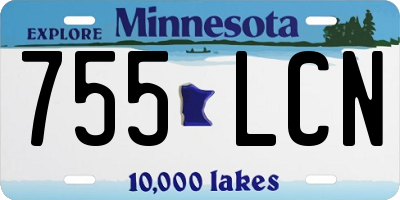 MN license plate 755LCN