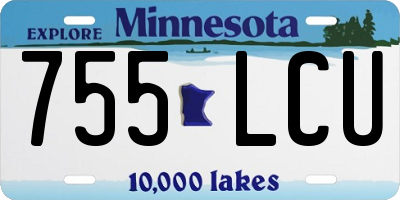 MN license plate 755LCU