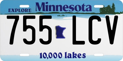 MN license plate 755LCV