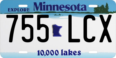 MN license plate 755LCX