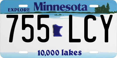 MN license plate 755LCY