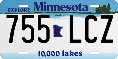 MN license plate 755LCZ