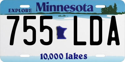 MN license plate 755LDA