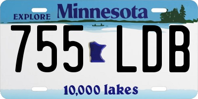 MN license plate 755LDB