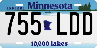 MN license plate 755LDD