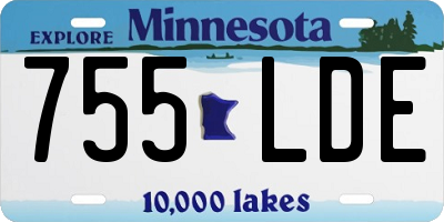 MN license plate 755LDE