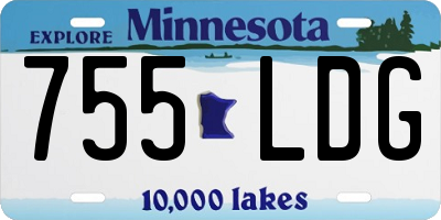 MN license plate 755LDG