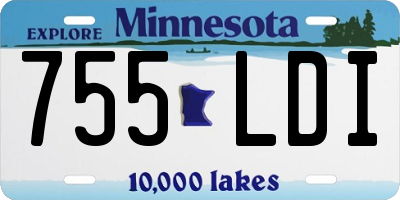 MN license plate 755LDI