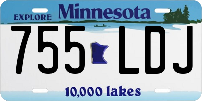 MN license plate 755LDJ