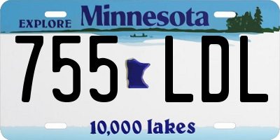 MN license plate 755LDL