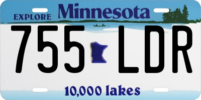 MN license plate 755LDR