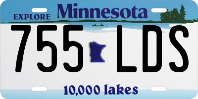 MN license plate 755LDS