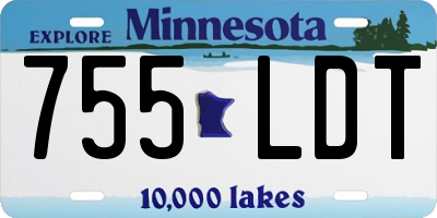 MN license plate 755LDT