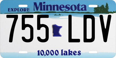 MN license plate 755LDV