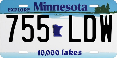 MN license plate 755LDW