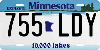 MN license plate 755LDY