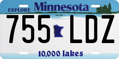 MN license plate 755LDZ