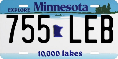 MN license plate 755LEB