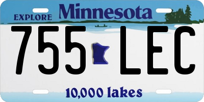 MN license plate 755LEC