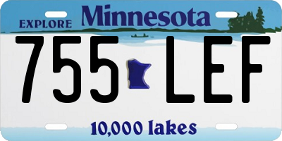 MN license plate 755LEF