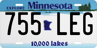 MN license plate 755LEG
