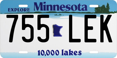 MN license plate 755LEK