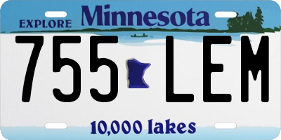 MN license plate 755LEM